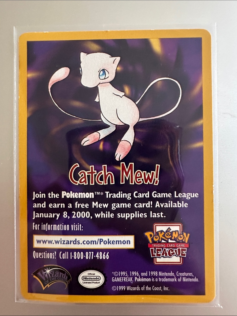 Catch Mew! 1999 Wizards of the Coast “Catch Mew” Promo Insert Card Card